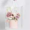 Gift Wrap 1pc Pvc Transparent Packing Bags With Handles Wedding Bridesmaid Souvenirs Flower Bouquet Bag