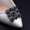 Schuhteile-Zubehör, schwarze Pumpenschuh-Clips, quadratische Glas-Strasssteine, Schuhdekoration, Hochzeit, Party, Schuhzubehör für Frauen und Mädchen, DIY-Handwerk, 2 Stück 230712