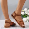 Sandals Summer Women's Flat Bottom Roman Strap with Non slip Rubber Soles Fashion Shoes FR W06 230712