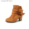 Buty zamszowe buty kostki kobiety grube wysokie obcasy buty zimowe botki botiny feminina botas mejr 569 T230713
