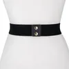 Ceintures Simple mode anneau en métal et ceinture en cuir bande élastique pour les femmes taille ajuster librement sans boucle accessoires minces