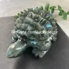 Grande Labradorita Quartzo Cristal Tartaruga Escultura Arte Presente Exclusivo Deslumbrante Natural Espiritual Mineral Espectrólito Pedra Preciosa Tartaruga Espécime de Animal com Rebite nas Costas