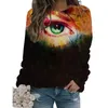 Vrouwen Hoodies Plus Size 3D Abstract Schilderij Sweatshirt Zomer Natuurlijke Landschap Lange Mouwen O-hals Losse Top Casual Straat Jas