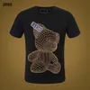 Yeni stil Phillip Sade Erkek Tişörtler Tasarımcı PP Kafatası Elmas T Shirt Kısa Kollu Dolar Brown Bear Bear Tee Yüksek Kaliteli Kafatasları T Shirt Üstler P2082