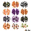 Fermagli per capelli Barrettes Accessori per la decorazione di Halloween Nastro per bambini Papillon Fermagli per capelli Zucca Fantasma Neonate Bambini Haipin 12 Dr Dhilc