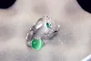 Eheringe Kristall aus österreichischem Ring für Damen, Modeschmuck, Leopardenkopf, leicht eingelegt mit Lindgrün 230713