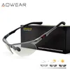 Monturas de gafas de sol AOWEAR Gafas de sol sin montura polarizadas pocromáticas para hombre Hombres Día Noche Conducción Camaleón Gafas Conductor de coche Anti-Gafas 230712