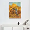 Dipinto a mano su tela con texture Art Covone-raccoglitore The After Millet 1889 Vincent Van Gogh Pittura Still Life Dining Room Decor