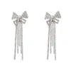 Orecchini pendenti Donna Nappa lunga Coreano Farfalla dolce Orecchini con strass Eleganti gioielli geometrici appesi