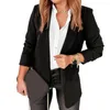 Women's Suits Women Suit Coat Blazer Solid Open Stitch Long Sleeves Slim FIt Lapel Soft Anti-wrinkle Formal Business Mid Length Jacket