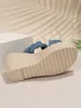 Sandalen 2023 Frauen Denim Sommer Keile High Heels Schuhe Stroh Damen Espadrilles Mules Slipper Slip auf Plattform Freizeit 230713