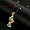 Pendant Necklaces Stainless Steel Guyana Map Flag Necklace Women Girls Guayana Jewelry