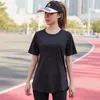 Camisas activas Yoga Mujer Ropa deportiva informal Camiseta de manga corta de secado rápido para entrenamiento físico Ropa de gimnasia para damas Top suelto deportivo