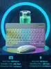 Keyboard Mouse Combos For Tablet Android Windows Wireless Bluetooth compatible Rainbow Backlit iPad Phone 230712