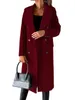 2023 Autunno/Inverno Nuove donne di lana a maniche lunghe Lady Blends Capispalla Moda bavero collo polo collo tinta unita doppio petto Slim Fit cappotto