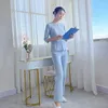 Women's Two Piece Pants Women Beautician Summer Overalls Beauty Salon Uniform Suits Spa Sauna Receptionist Workwear Foot Massage Technician