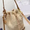 Bolsas de palha de balde Bolsa de marca de marca Totes Bolsa de corpo cruzado de luxo Moda Bolsa de ombro de alta qualidade Bolsa de carta feminina Carteira de telefone Corda Bolsa mensageiro simples