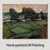 Handgjorda konstverk dukmålningar av Vincent Van Gogh Landscape med bridge över Oise Modern Art Kitchen Room Decor