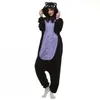 Japan Anime Cosplay Pyjamas Tier Mitternacht Katze Kitty Nacht Schwarze Katze Kätzchen Kigu Cosplay Kostüm Unisex Erwachsene Onesie Nachtwäsche Ca247R