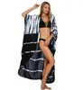 Costumi da bagno da donna DEARIRIS Rayon Tie-dyed Cardigan Gonna da spiaggia Bikini Grembiule Costume da bagno Cover Up Protezione solare Abbigliamento