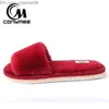 Pantoufles 2019 Femmes Curseur De Fourrure Chaussures D'hiver Grande Taille Ménage Curseur En Peluche Pantufa Femmes Intérieur Chaud Et Moelleux Terlik Coton Chaussures ZJ-MM Z230713