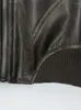 Женская кожаная весенняя осенняя винтажная байкер -байкер -мото