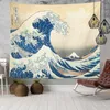 Tapisseries Japonais Kanagawa Grande Vague Tapisserie Psychédélique Tapisserie Teen Indie Chambre Décor Macramé Tenture Murale Grand Tissu Tapisserie R230713