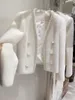 Женские куртки High Street EST 2023 Стильный дизайнерский жемчуг с бисером с двойной грудью флисовой курт