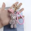 Charms di alta qualità Crystal Lovely Violence Bear Keychain Luxury Women Girls Bigiotteria Sospensione su borse Portachiavi per auto Portachiavi Toy223Q