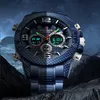 Zegarki na rękę FOXBOX obudowa z włókna węglowego sportowe męskie zegarki Top marka luksusowy zegarek kwarcowy dla mężczyzn wojskowy wodoodporny cyfrowy zegarek na rękę zegar 230712