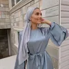 Ropa étnica Vestidos Robe Musulmane Longue Ramadan Eid Mubarak Moda musulmana Vestidos de satén para mujeres Abaya Dubai Turquía Islam318W