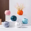 Vases White Ceramic Pumpkin Vase Artificial Flower Fake Acrylic Handmade Pot With Insert