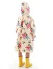 Stijlvolle Grote Bloem Kinderen Regenjas Meisjes Poncho Baby Waterdichte Poncho Regenjas Kinderen Regenkleding Baby Band Regen et L230620