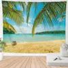 Wandtapijten Oceaan Landschap Tapijt Zee Strand Palmboom Woonkamer Slaapkamer Achtergrond Muur Opknoping Gordijn Tafelkleed Outdoor Home Decor R230713