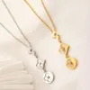 20Styles 브랜드 편지 18K 골드 도금 펜던트 목걸이 스테인리스 스틸 디자이너 문자 목걸이 상감 수정 조절 가능한 체인 크리스마스 보석 선물