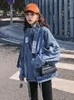 Women's Jackets Korean Autumn Fashion Women Denim Coat Loose Long Sleeve Zipper Harajuku Streetwear Pocket Blue Modis Jeans Jacket 2023