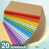 A 5 caderno de papel pardo suturas cor sólida retrô faixa traseira diário colorido livro de exercícios do aluno