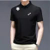 メンズポロ夏半袖ファッションスリムフィット野球 Tシャツ速乾性通気性ポロネックソリッドゴルフポロシャツ 230712