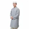 Etnische Kleding Moslim Mannen Blouse Islamitische Tops Shirts Lange Mouw Mode Mannelijke Jas Katoen En Linnen Borduurwerk Vest