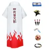 Anime Naruto Hokage 4th Namikaze Minato Cosplay Costume Cloak Cape Short Sleeve Unisex Uniform Full Set Asian Size 226P