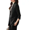 Zweiteilige Damenhose, kaffeefarbene Anzugjacke, Damen-Frühlingsgeschäftskleidung, formelle große Arbeitskleidung, lässig und Herbst