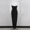 Casual Dresses Summer Fashion Women's Tube Top Slimming Long Dress 2023 Elegant Rayon Pleated Design Slit And Floor Bandage Party