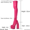 Boots Platform Over The Knee Boots for Women Strange Heel Goth Gothic Boots Super High Fashion Sexig Brand New 2022 Winter Autumn Zip T230713