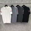 Men's Polos TB TNOM Tops Men Boutique Knitted T Shirt Summer Short Sleeve Basic Male Tshirts Tee Shirt Casualy Elasticity Korean TB T-shirt 230704