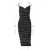 Casual Dresses Sexy Strap Low Cut Diamonds Evening Party Club Birthday Midi Dress Women Summer Bodycon Sleeveless Backless Vestido 2023