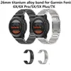 Armbanduhren 26 mm Legierungsband für Garmin 5X5X Plus 6X Pro7XFenix 3 Smartwatch-Armband Tactix 7Descent MK2 Armband 230712