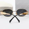 Womens Designer Sunglasses Metal Frame Luxury Mens Sunglass UV400 Polaroid Oval Sun Glasses Ornamental Drive Vacation Eyewear with Box