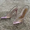 Scarpe eleganti Fashion Sling Crystal Pump da donna Scarpe da sposa PVC trasparente Sexy Tacchi alti Sandali Summer Elegant Party Bride Shoes 230713