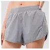 Lululemens Damen-Yoga-Shorts mit Reißverschlusstasche, hoher Bund, schnell trocknend, Lulus Lemon Damen-Trainingsshorts, lockerer Stil, atmungsaktiv, für Fitnessstudio, Aloyoga 2948