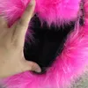 Różowy- prawdziwa futra futra worek damskich ręcznie cieplejszy łańcuch torebki na ramię TOTE torebka torebka 3105